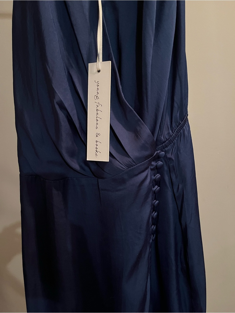 Young Fabulous & Broke Jameson Wrap Mini Dress Jewel Blue Size Small NWT